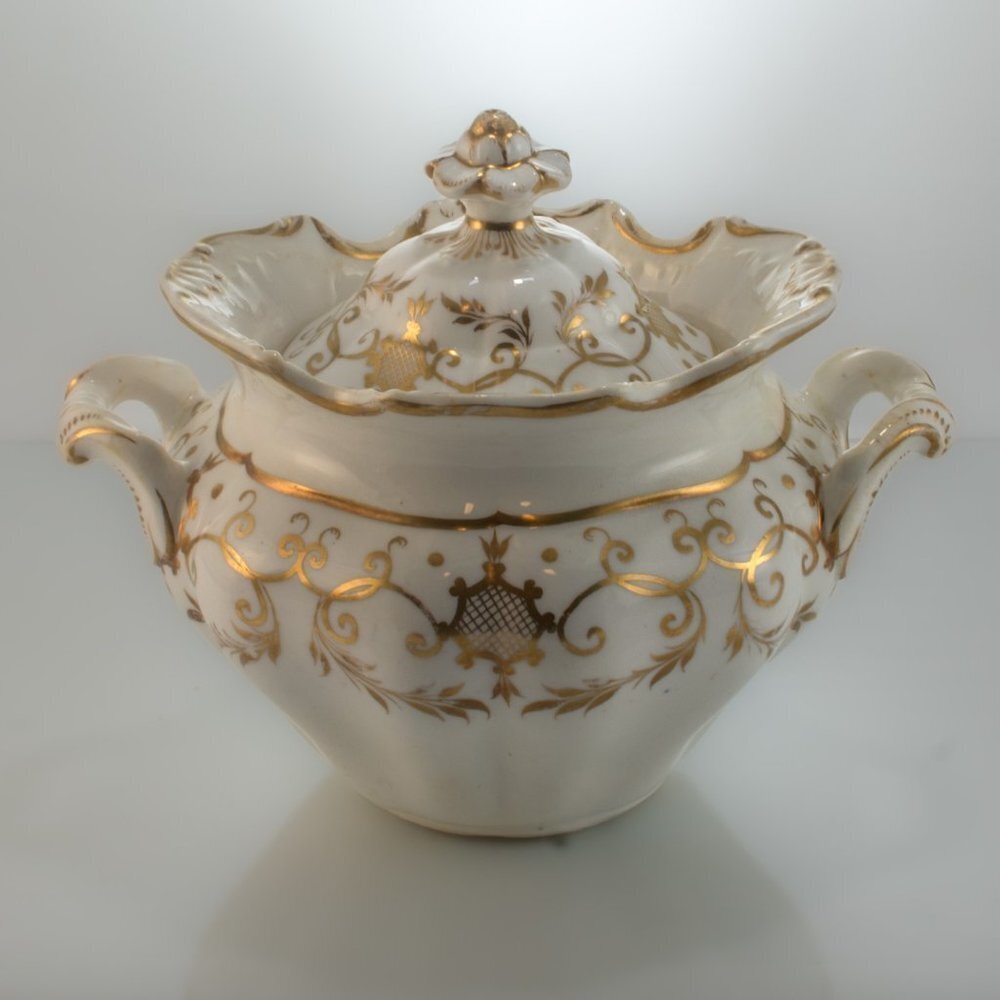 ANTIQUE Copeland and Garrett Late Spode Felspar Porcelain Set | Rococo Style - Picture 4 of 12